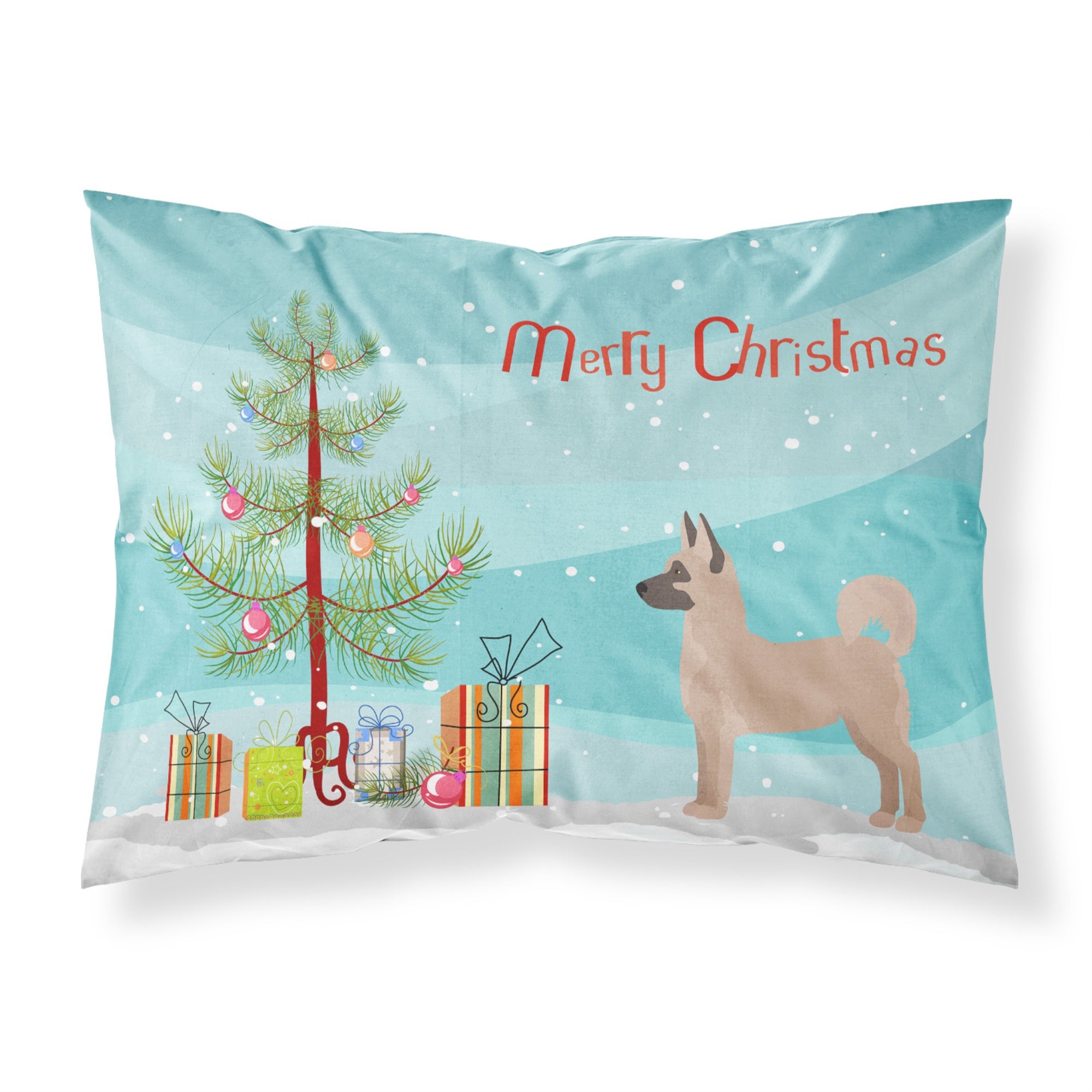 'Caroline'S Treasures Akita Shepherd Christmas Tree Fabric Standard Pillowcases, Multicolor'
