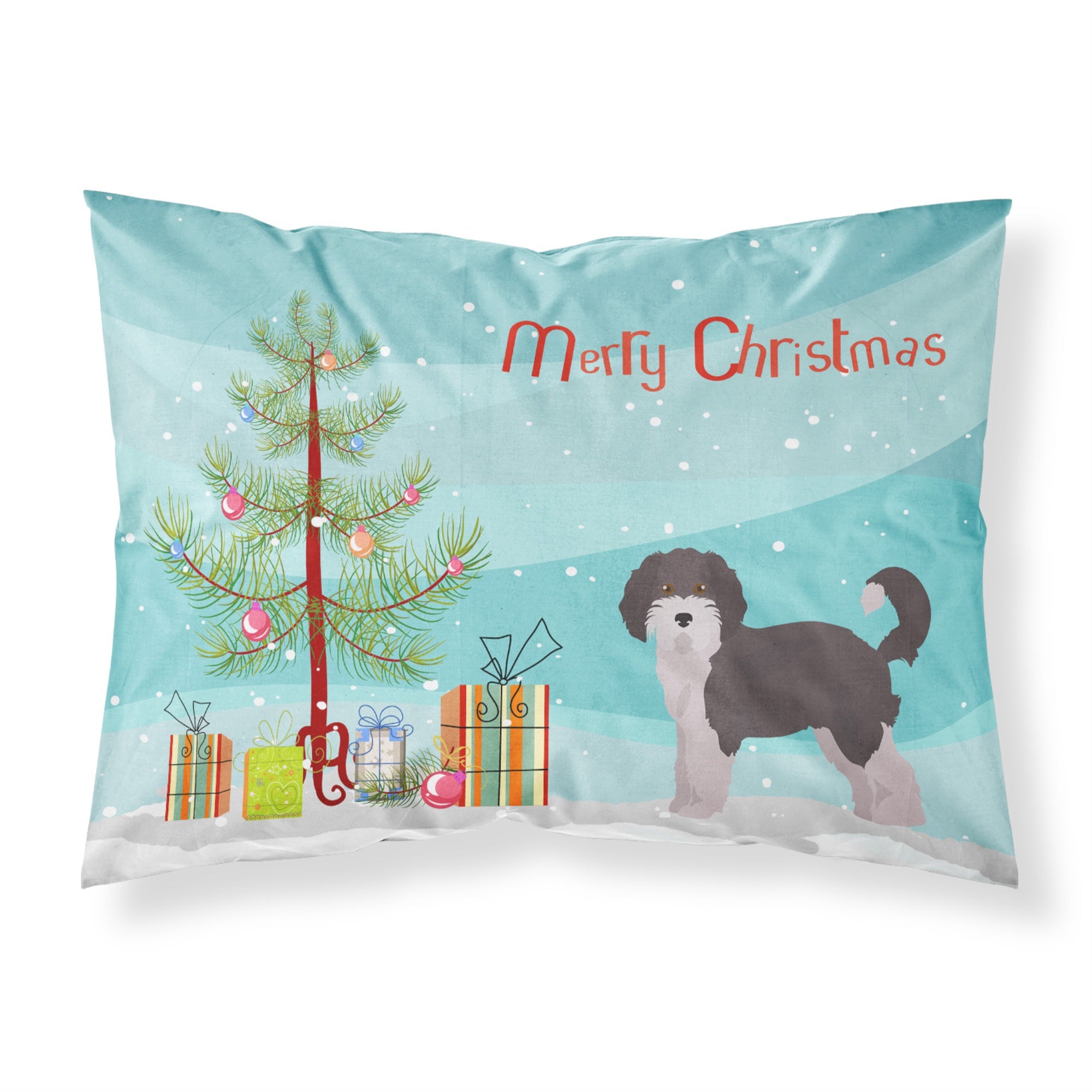 'Caroline'S Treasures Aussiedoodle #1 Christmas Tree Fabric Standard Pillowcases, Multicolor'