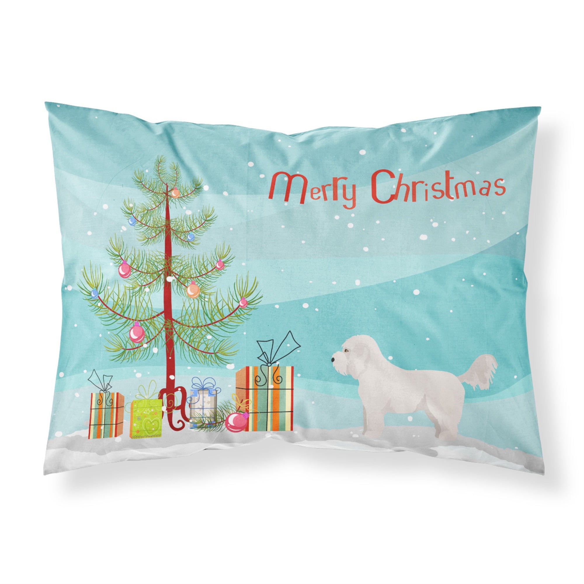 'Caroline'S Treasures Bichpoo White Christmas Tree Fabric Standard Pillowcases, Multicolor'