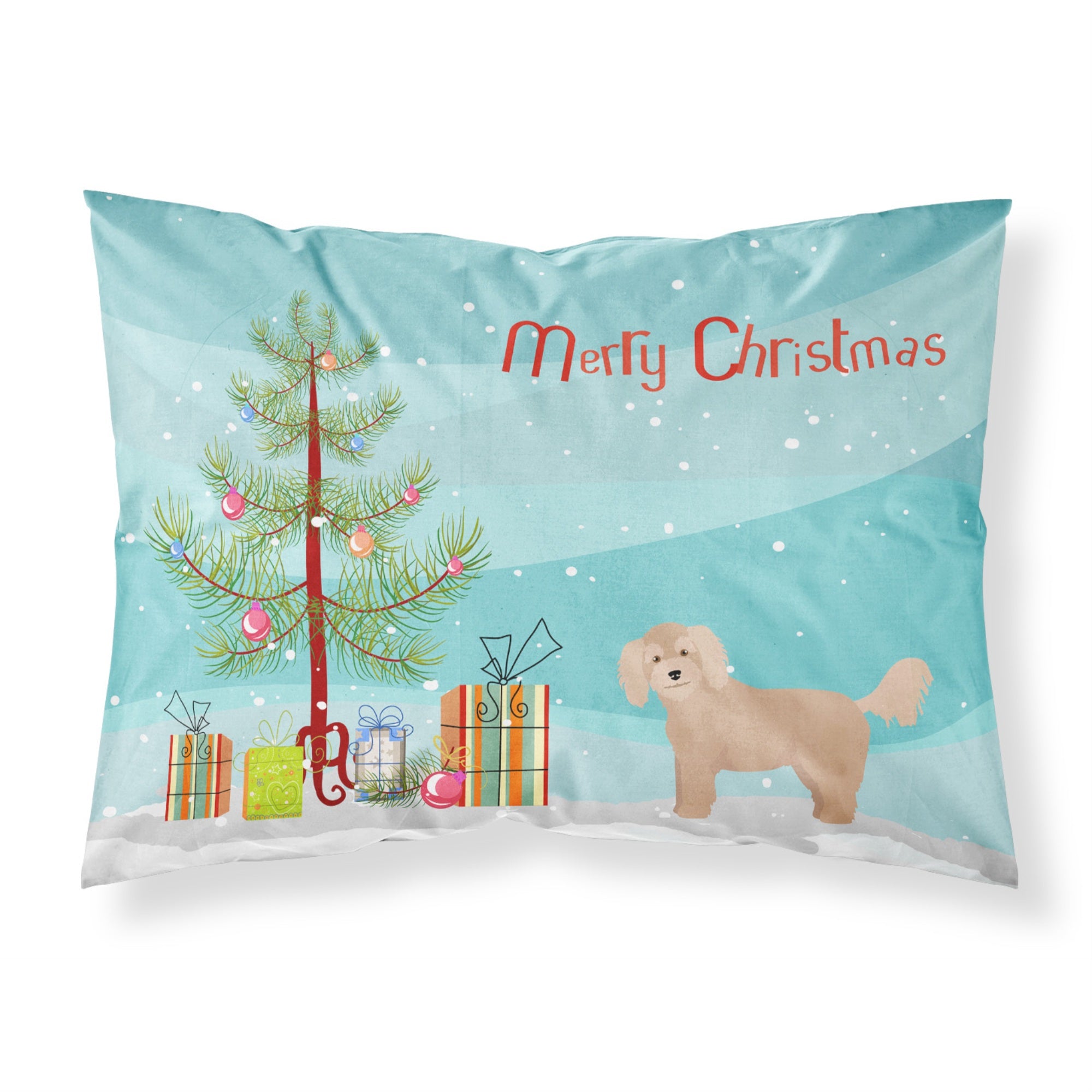 'Caroline'S Treasures Bichpoo Christmas Tree Fabric Standard Pillowcases, Multicolor'