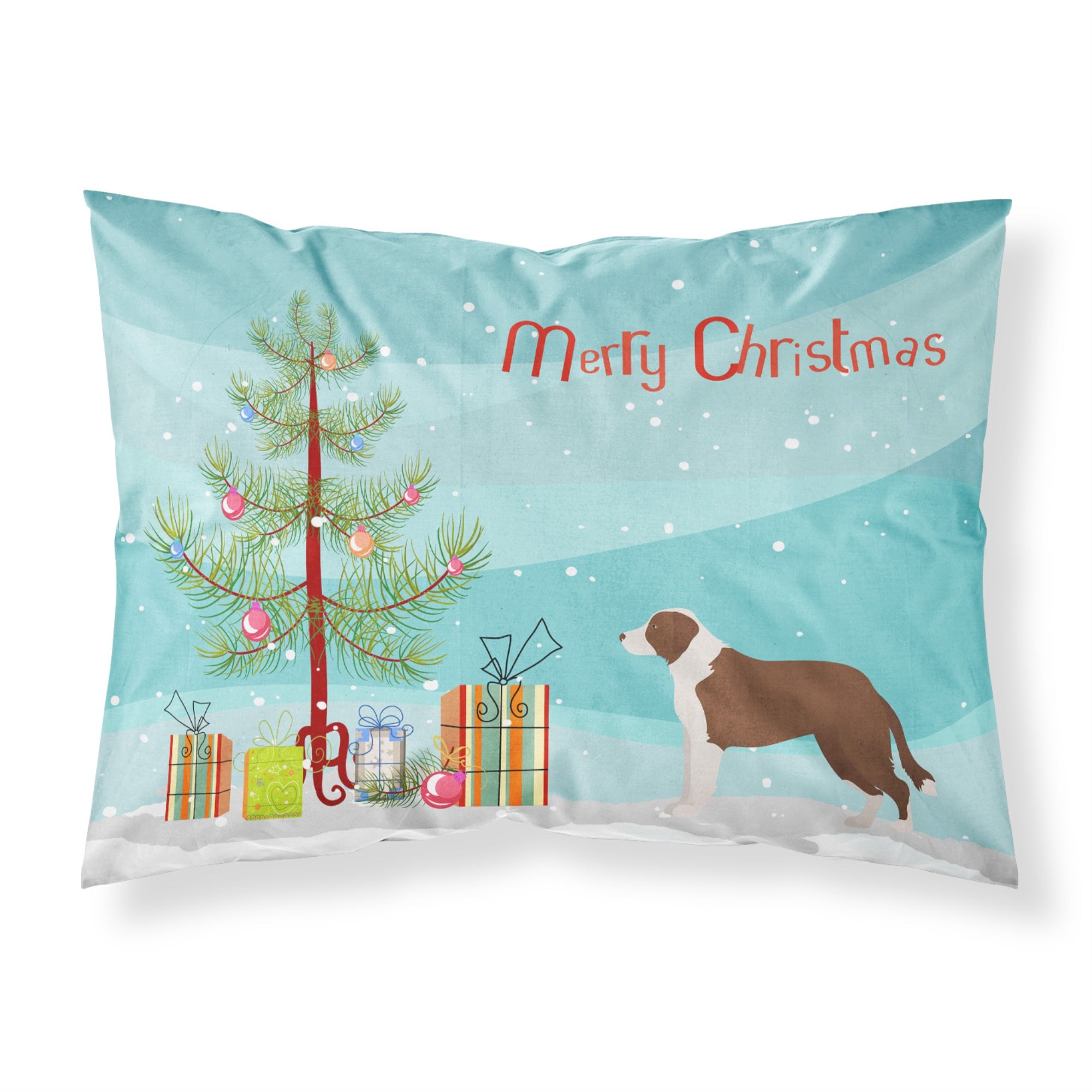 'Caroline'S Treasures Borador Christmas Tree Fabric Standard Pillowcases, Multicolor'