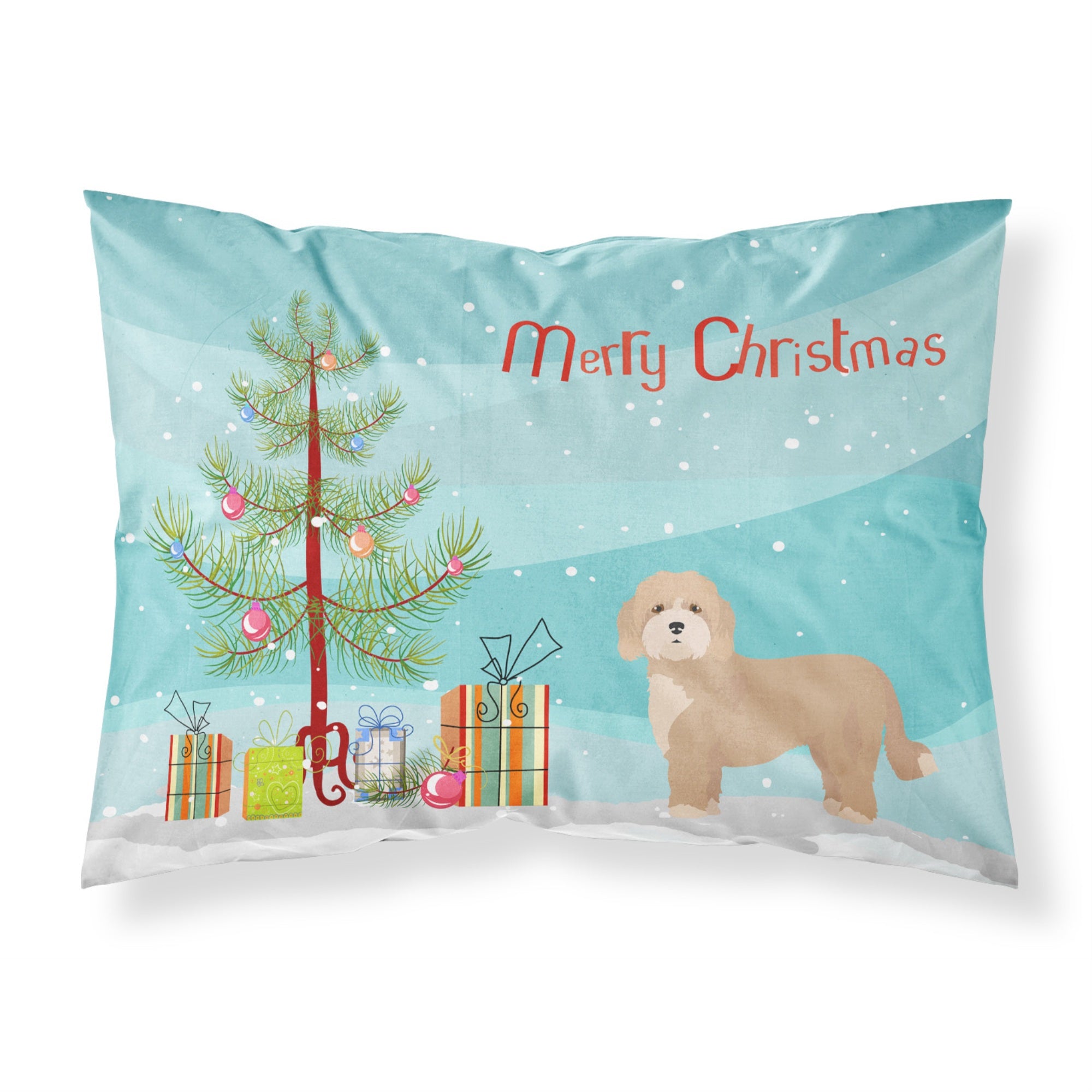 'Caroline'S Treasures Cavachon Christmas Tree Fabric Standard Pillowcases, Multicolor'