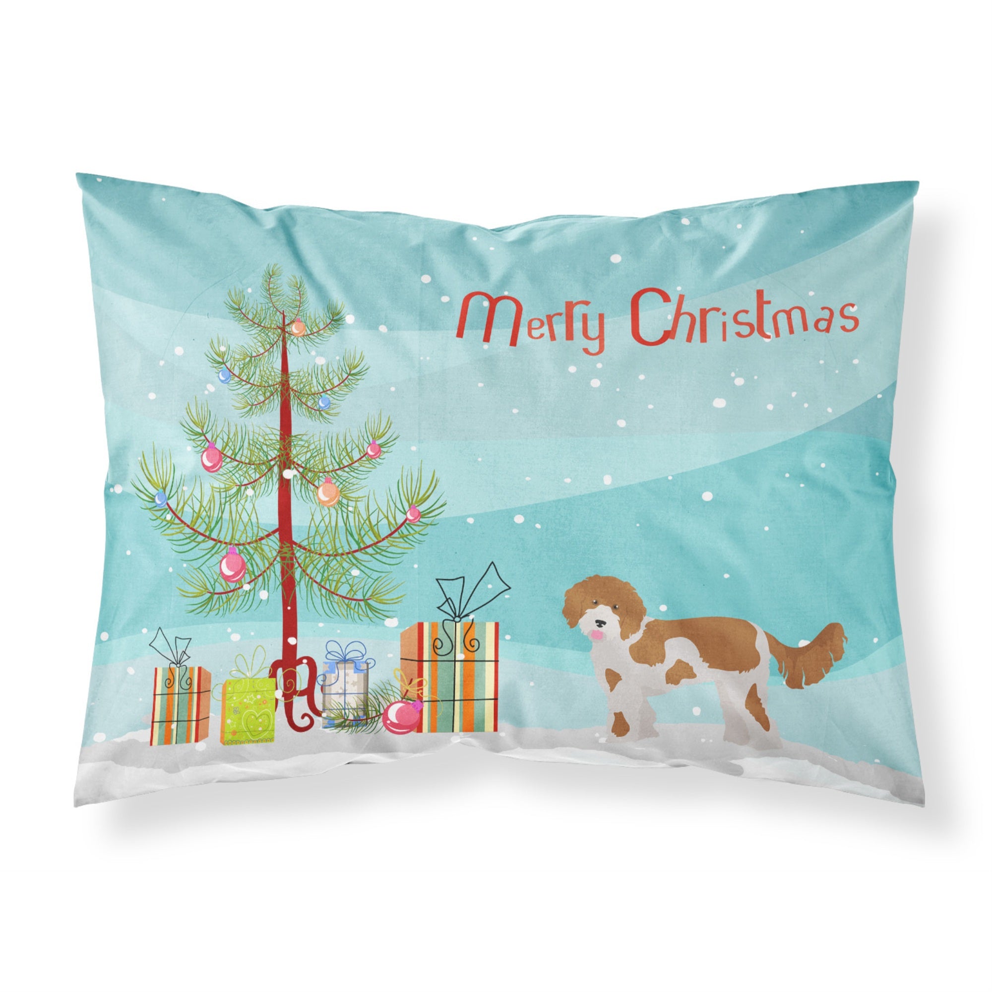 'Caroline'S Treasures Cavapoo Christmas Tree Fabric Standard Pillowcases, Multicolor'