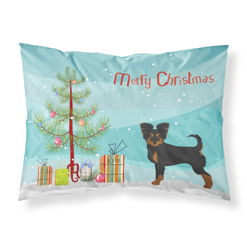 'Caroline'S Treasures Black And Tan Chion Christmas Tree Fabric Standard Pillowcases, Multicolor'