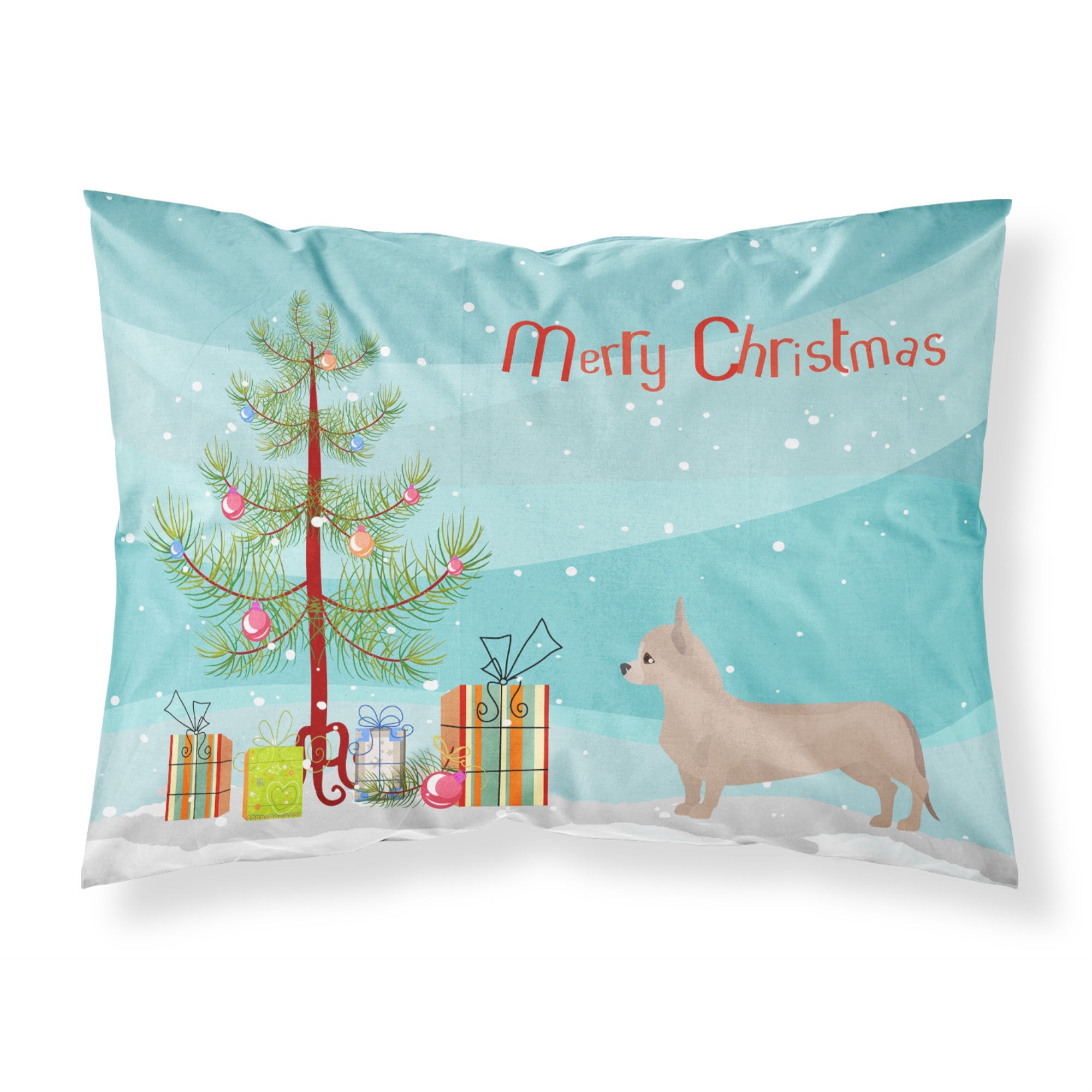 'Caroline'S Treasures Tan Chiweenie Christmas Tree Fabric Standard Pillowcases, Multicolor'