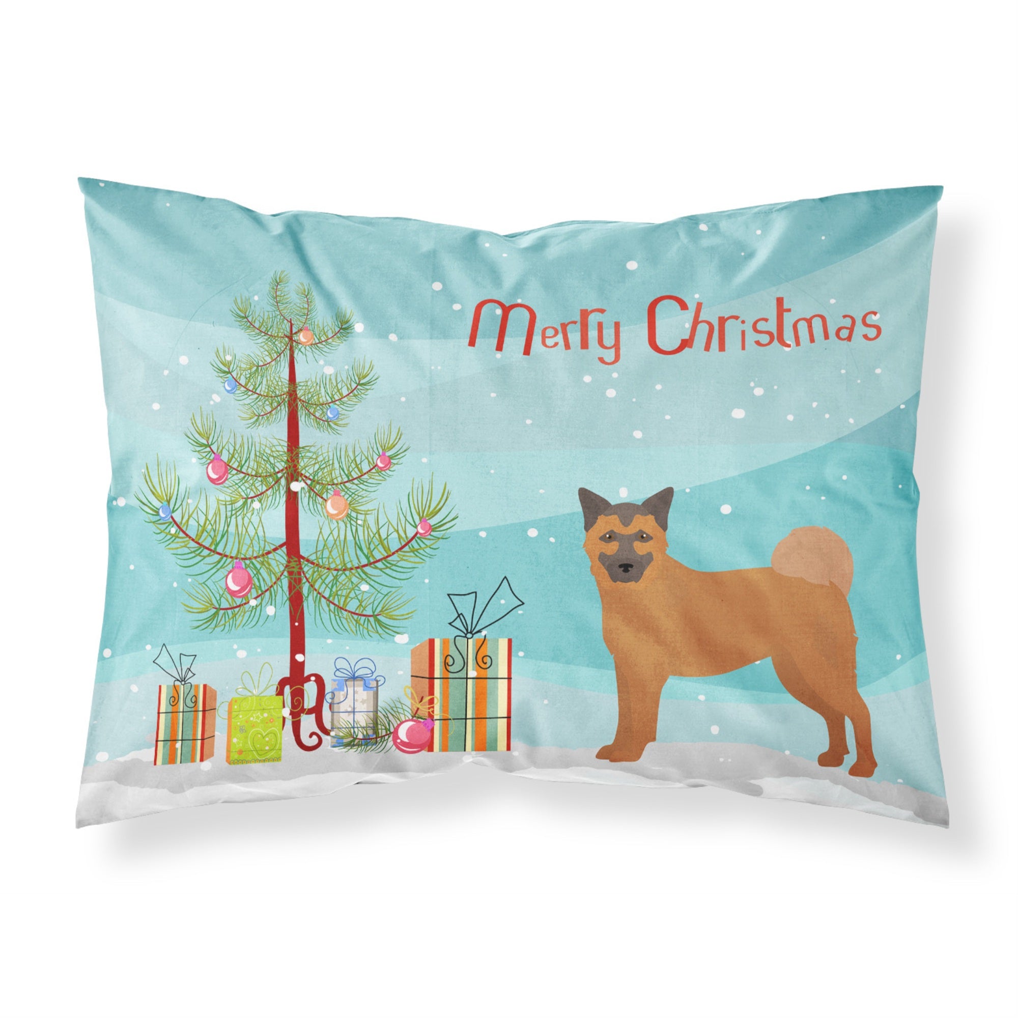 'Caroline'S Treasures Chow Shepherd Christmas Tree Fabric Standard Pillowcases, Multicolor'