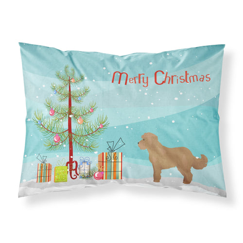 'Caroline'S Treasures Tan Cockapoo Christmas Tree Fabric Standard Pillowcases, Multicolor'