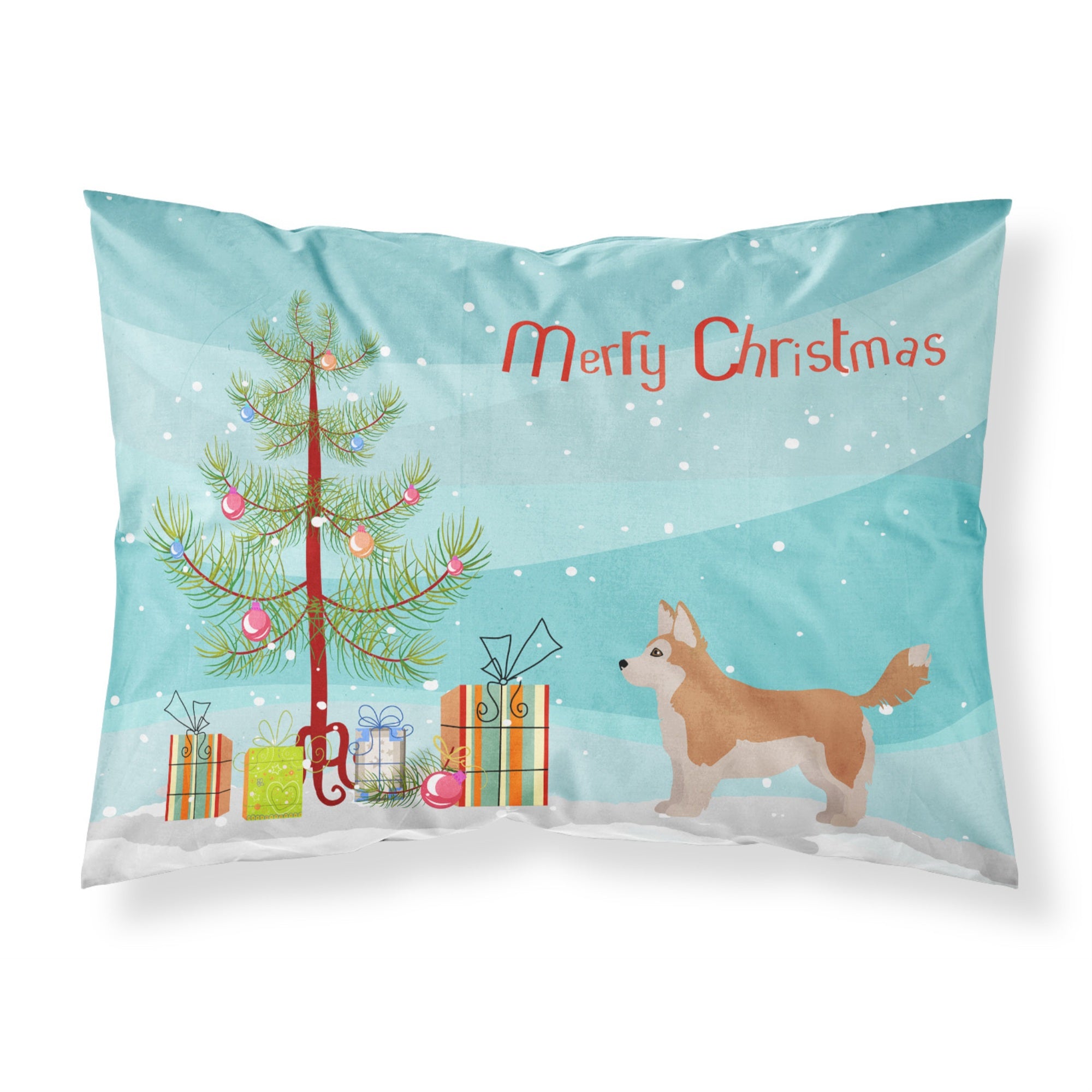 'Caroline'S Treasures Corgi Husky Mix Christmas Tree Fabric Standard Pillowcases, Multicolor'