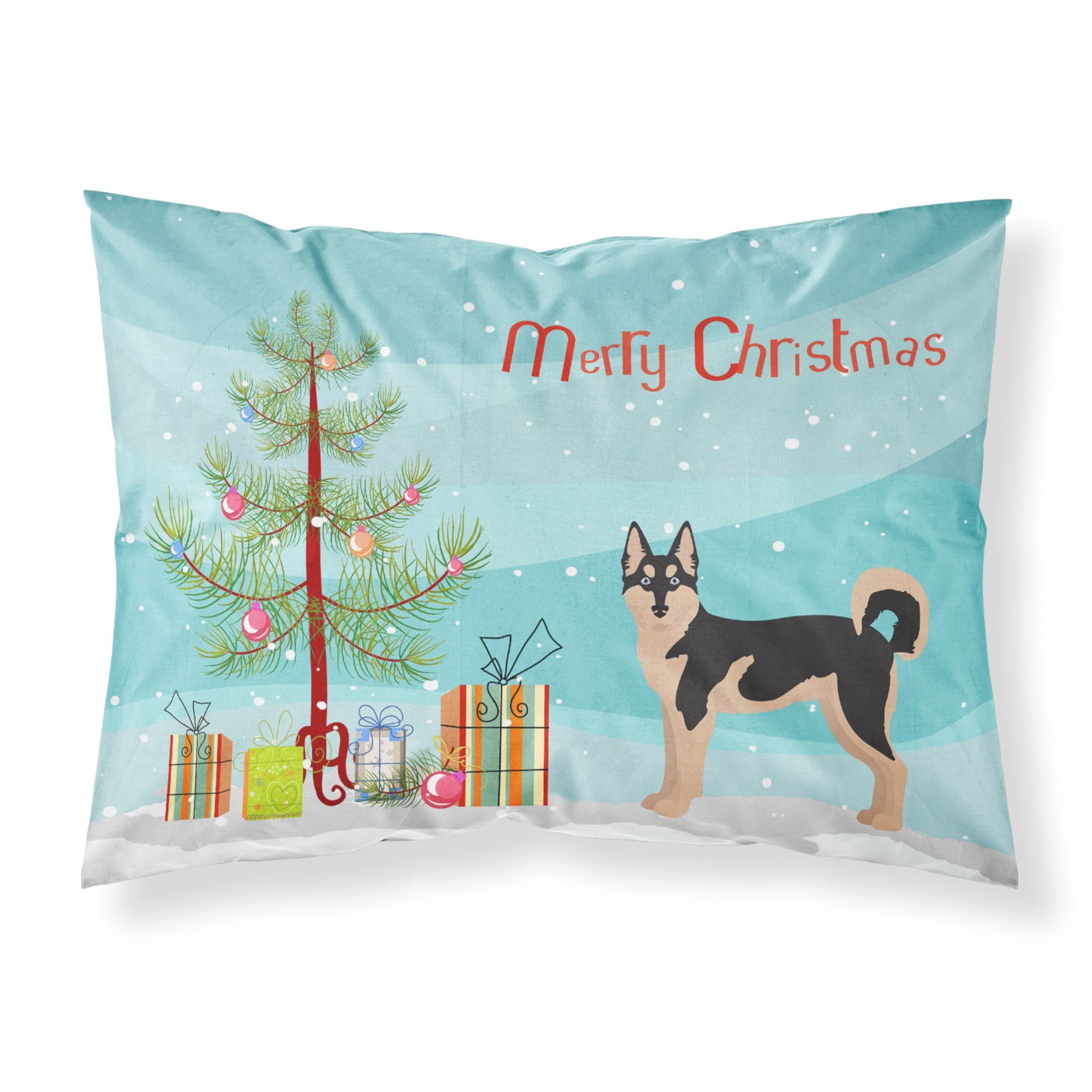 'Caroline'S Treasures Gerberian Shepsky #2 Christmas Tree Fabric Standard Pillowcases, Multicolor'