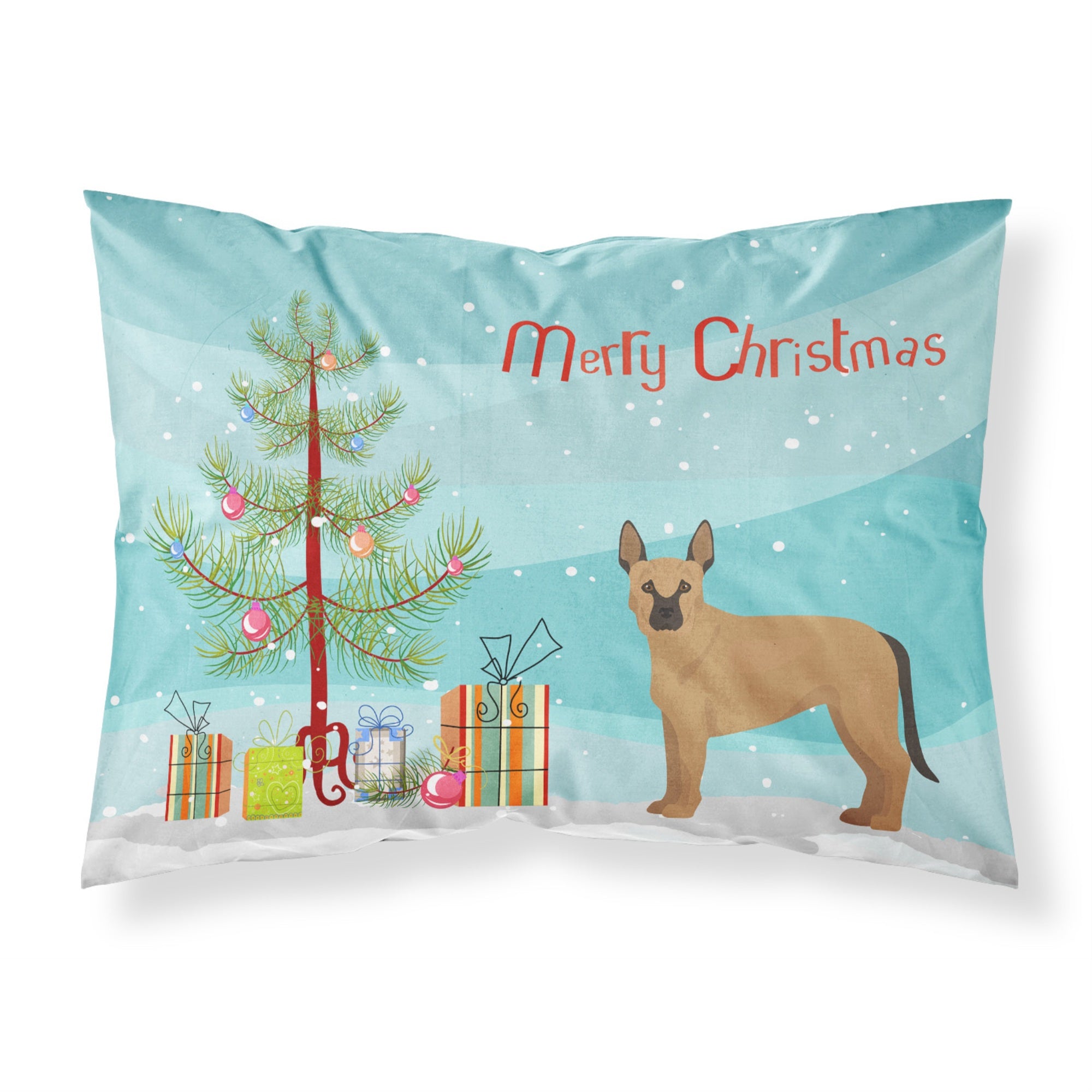 'Caroline'S Treasures Tan German Shepherd Mastiff Mix Christmas Tree Fabric Standard Pillowcases, Multicolor'