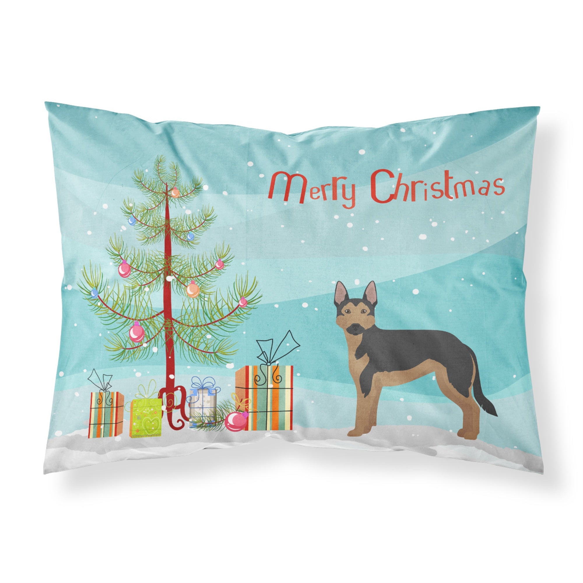 'Caroline'S Treasures German Sheprador #2 Christmas Tree Fabric Standard Pillowcases, Multicolor'