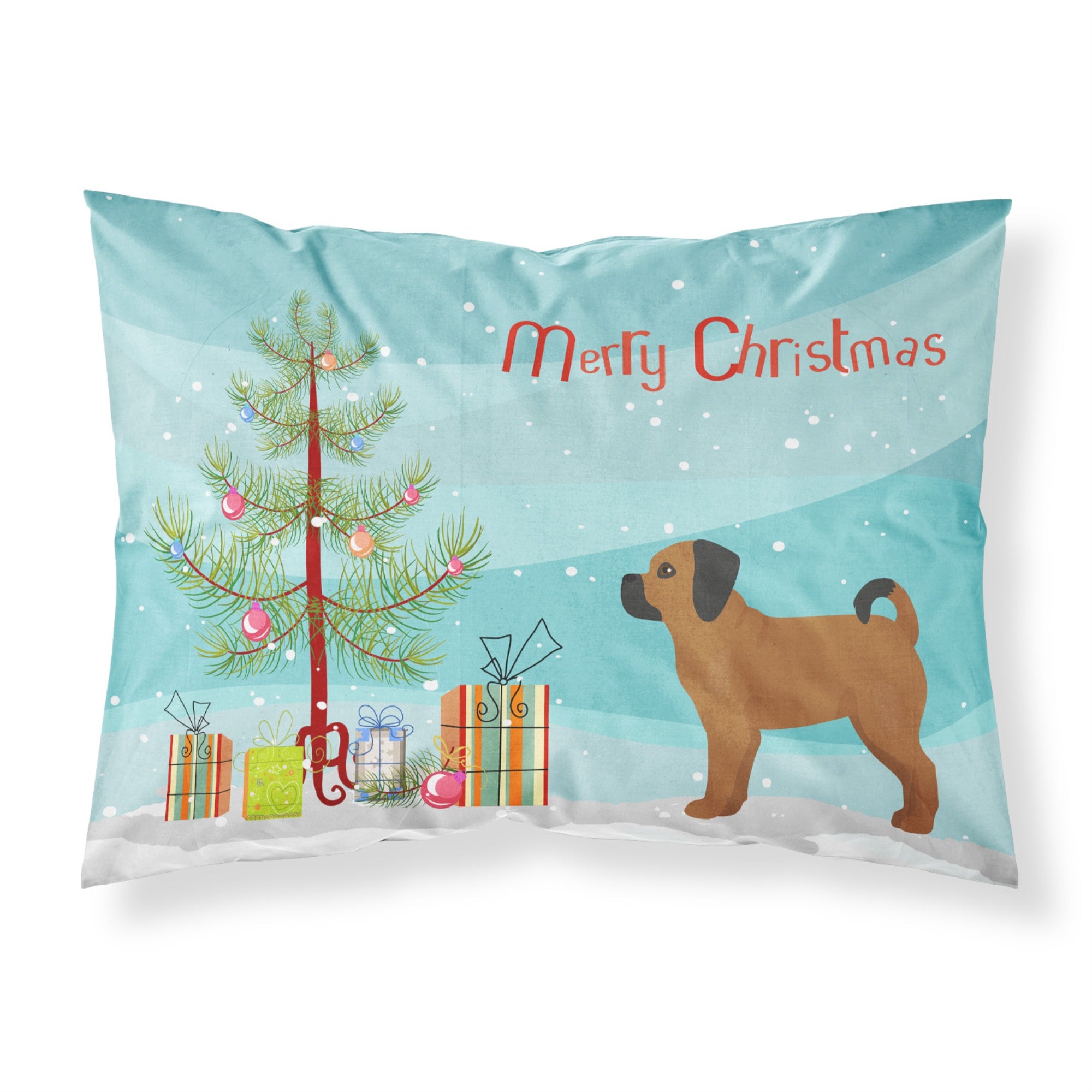 'Caroline'S Treasures Puggle Christmas Tree Fabric Standard Pillowcases, Multicolor'
