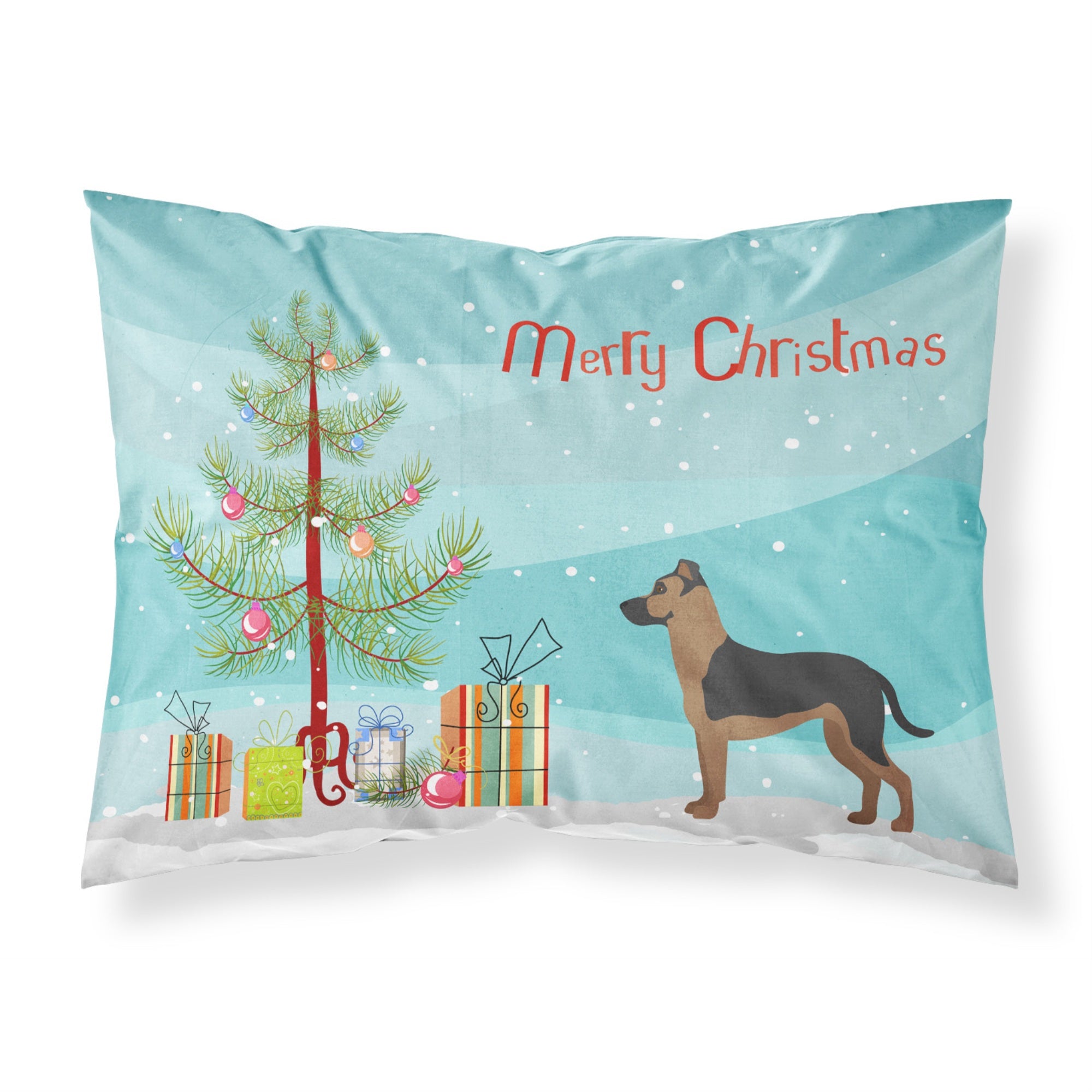 'Caroline'S Treasures Shepherd Pit Mix #1 Christmas Tree Fabric Standard Pillowcases, Multicolor'