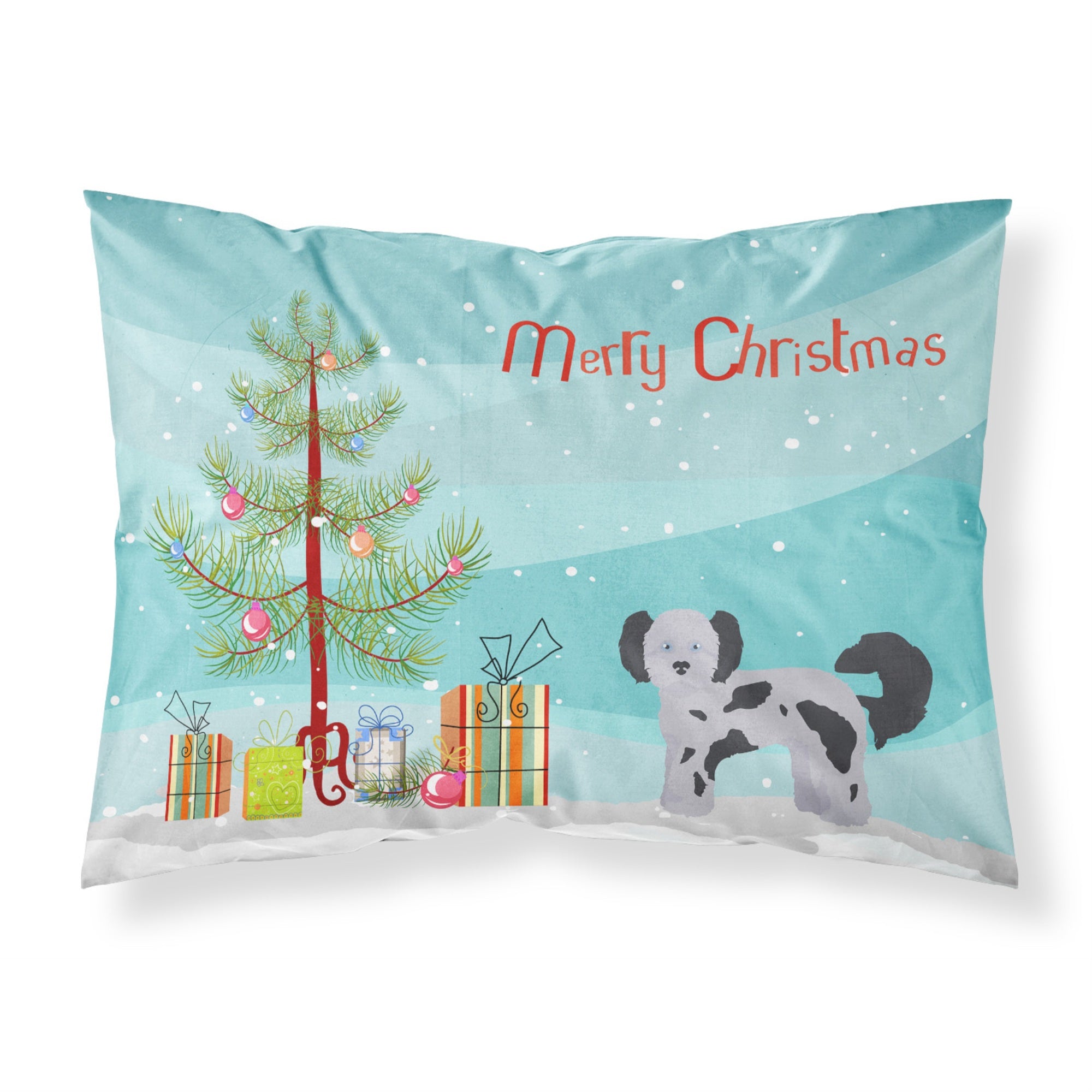 'Caroline'S Treasures Shih Poo Christmas Tree Fabric Standard Pillowcases, Multicolor'