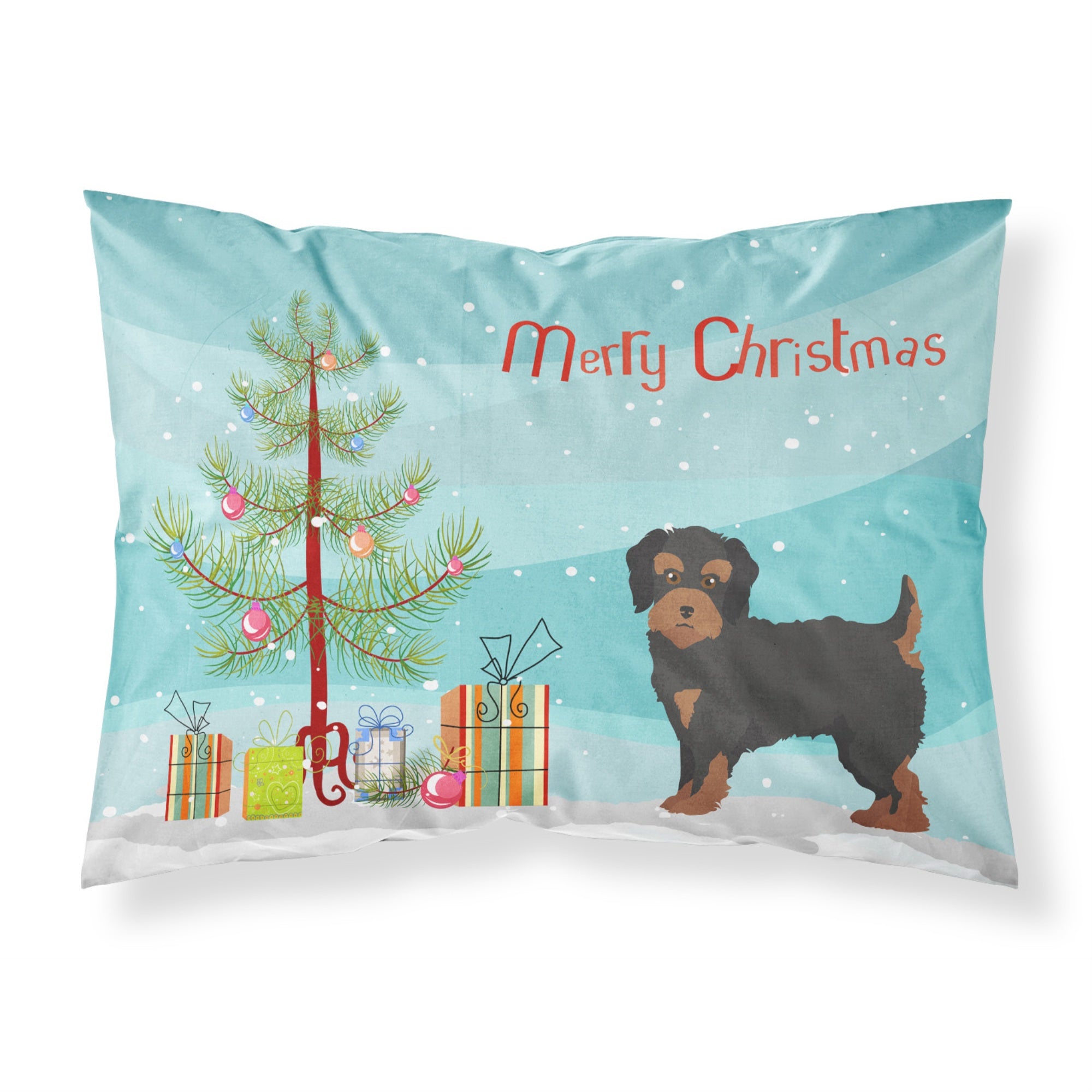 'Caroline'S Treasures Yorkiepoo #1 Christmas Tree Fabric Standard Pillowcases, Multicolor'
