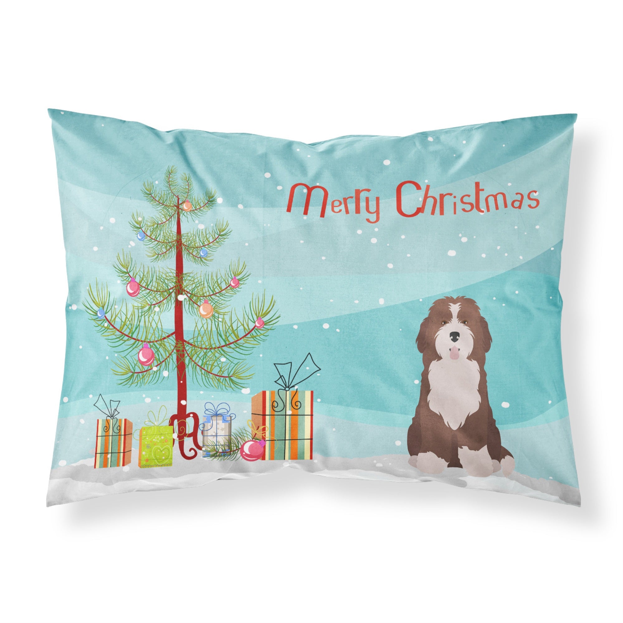 'Caroline'S Treasures Bernedoodle #2 Christmas Tree Fabric Standard Pillowcases, Multicolor'
