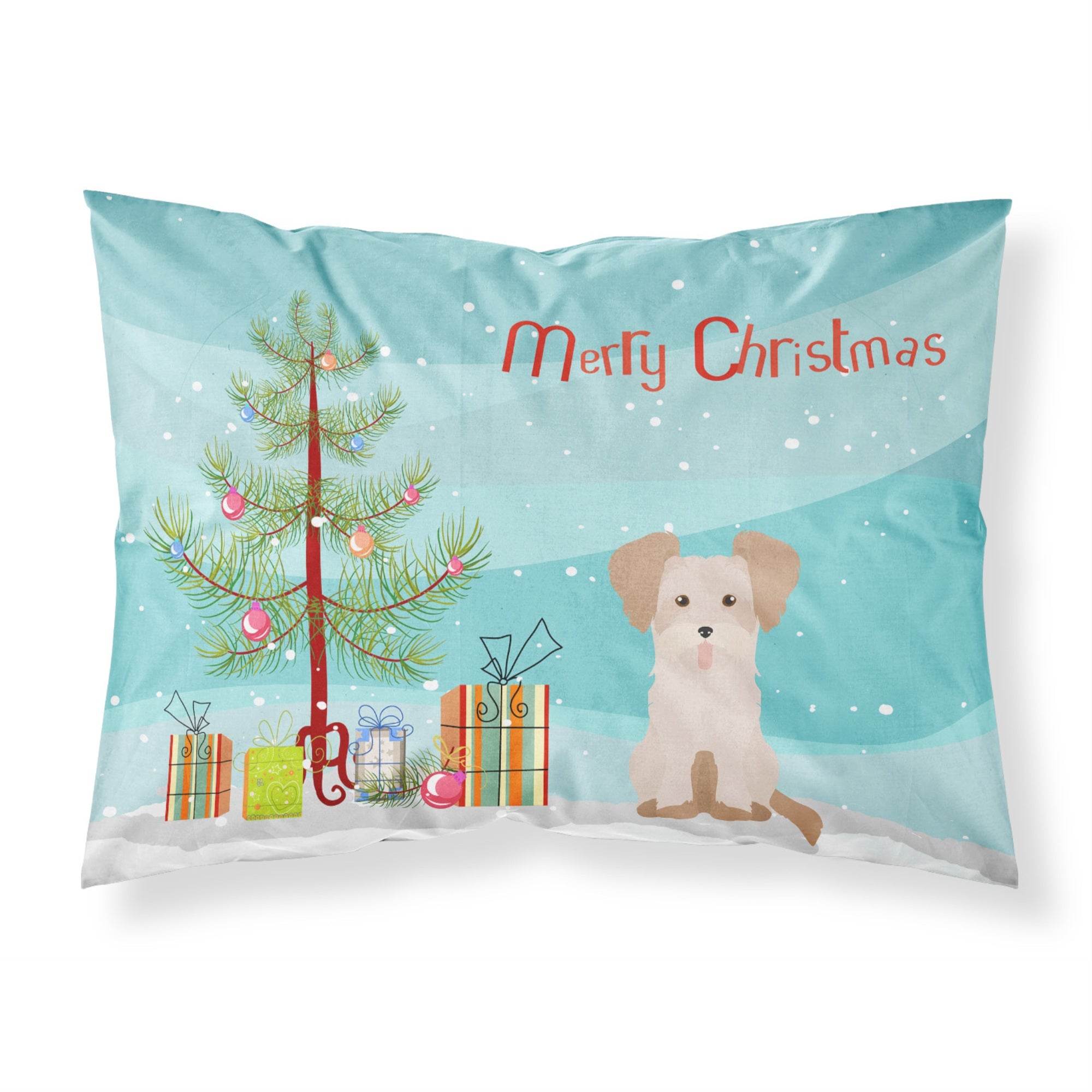 'Caroline'S Treasures Morkie #3 Christmas Tree Fabric Standard Pillowcases, Multicolor'