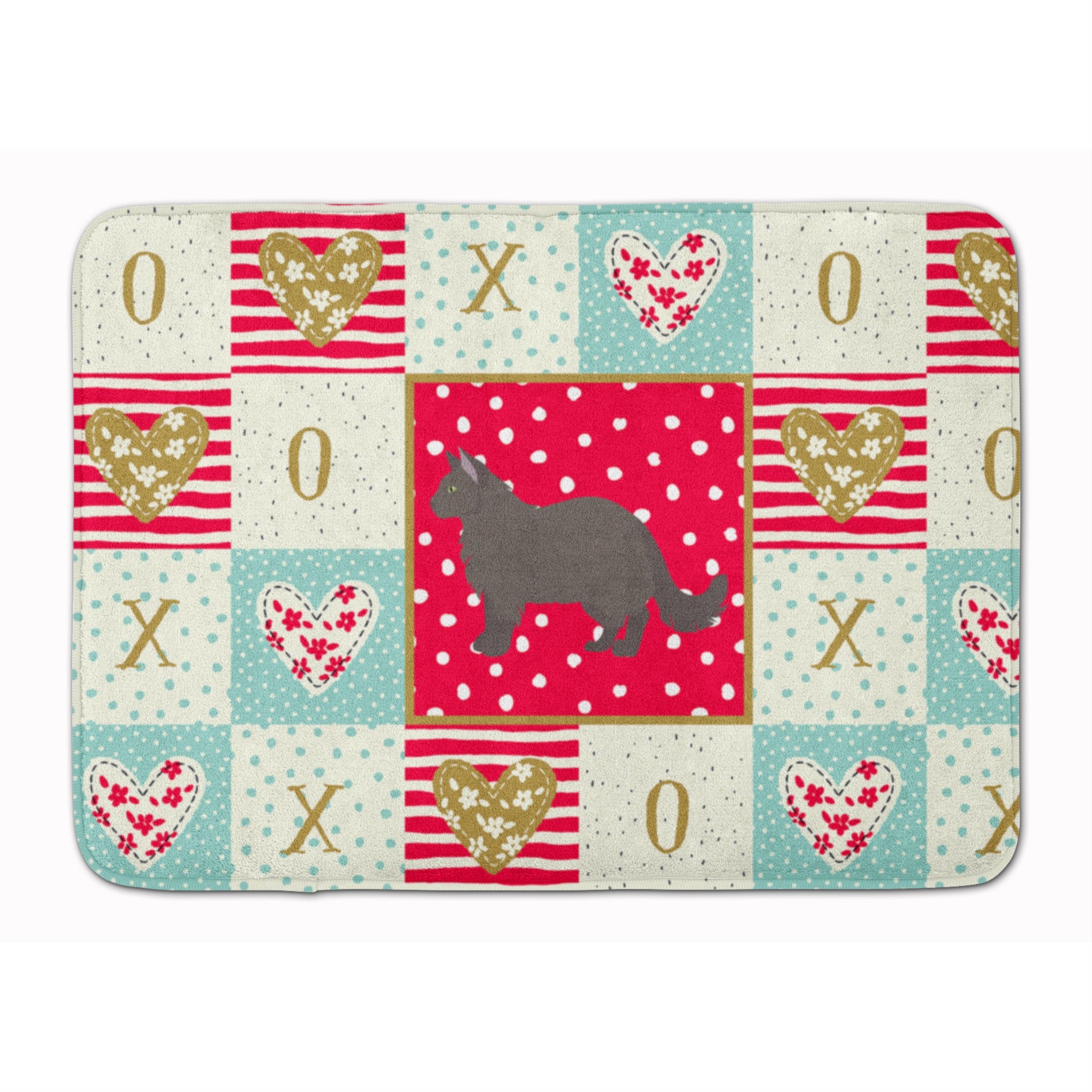 Carolines Treasures York Chocolate #2 Cat Love Machine Washable Memory Foam Mat doormats, Multicolor
