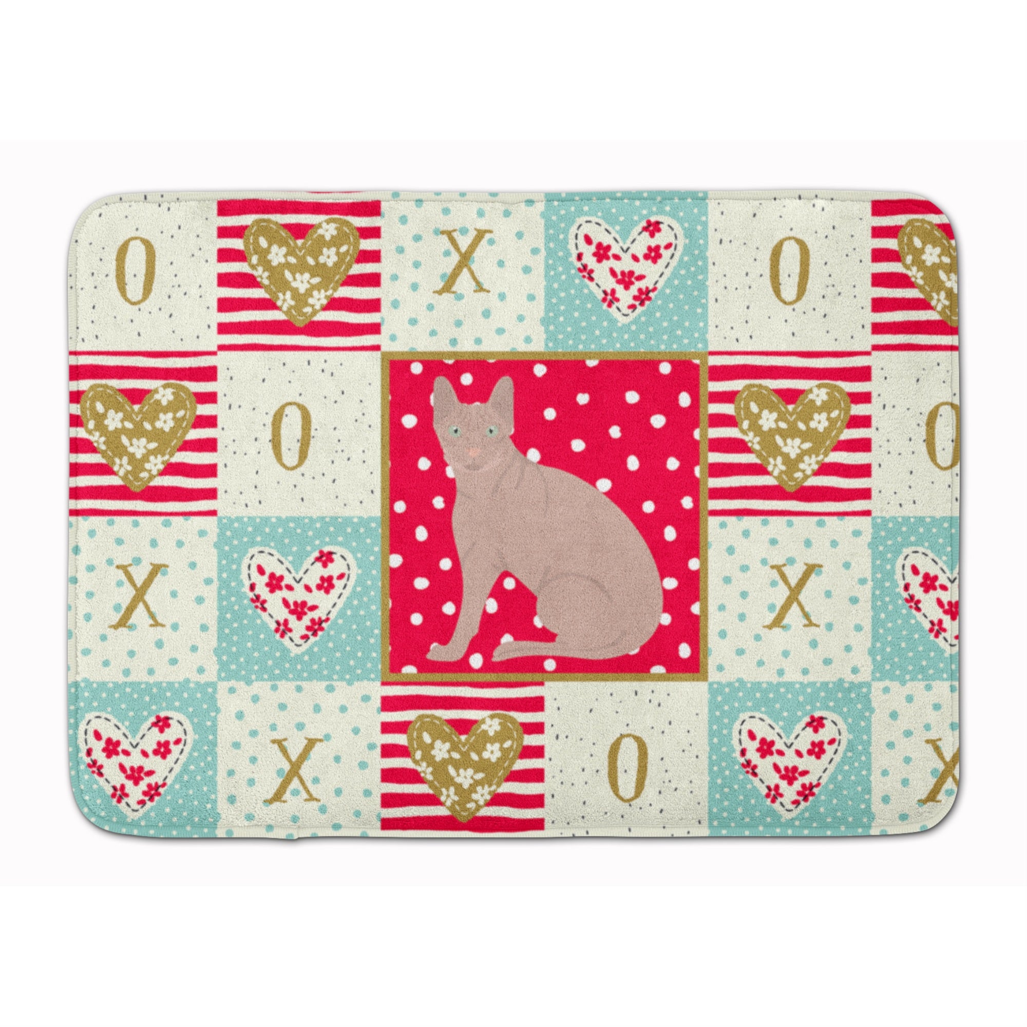 Carolines Treasures Don Sphynx Cat Love Machine Washable Memory Foam Mat doormats, Multicolor