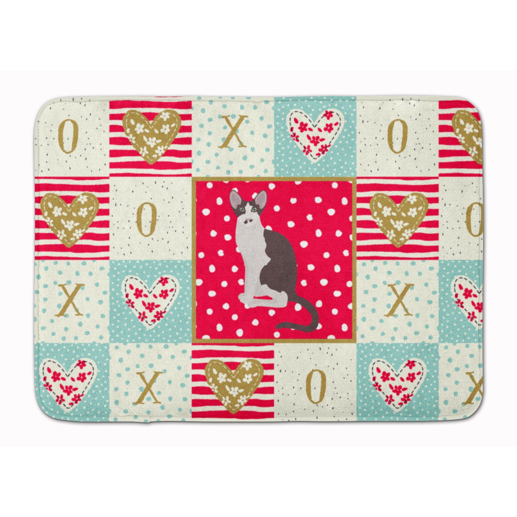 Carolines Treasures Oriental Bicolor Cat Love Machine Washable Memory Foam Mat doormats, Multicolor