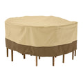 Classic Accessories Veranda Round Patio Table & Chair Set Cover - Durable and Water Resistant Outdoor Furniture Cover, Medium-La