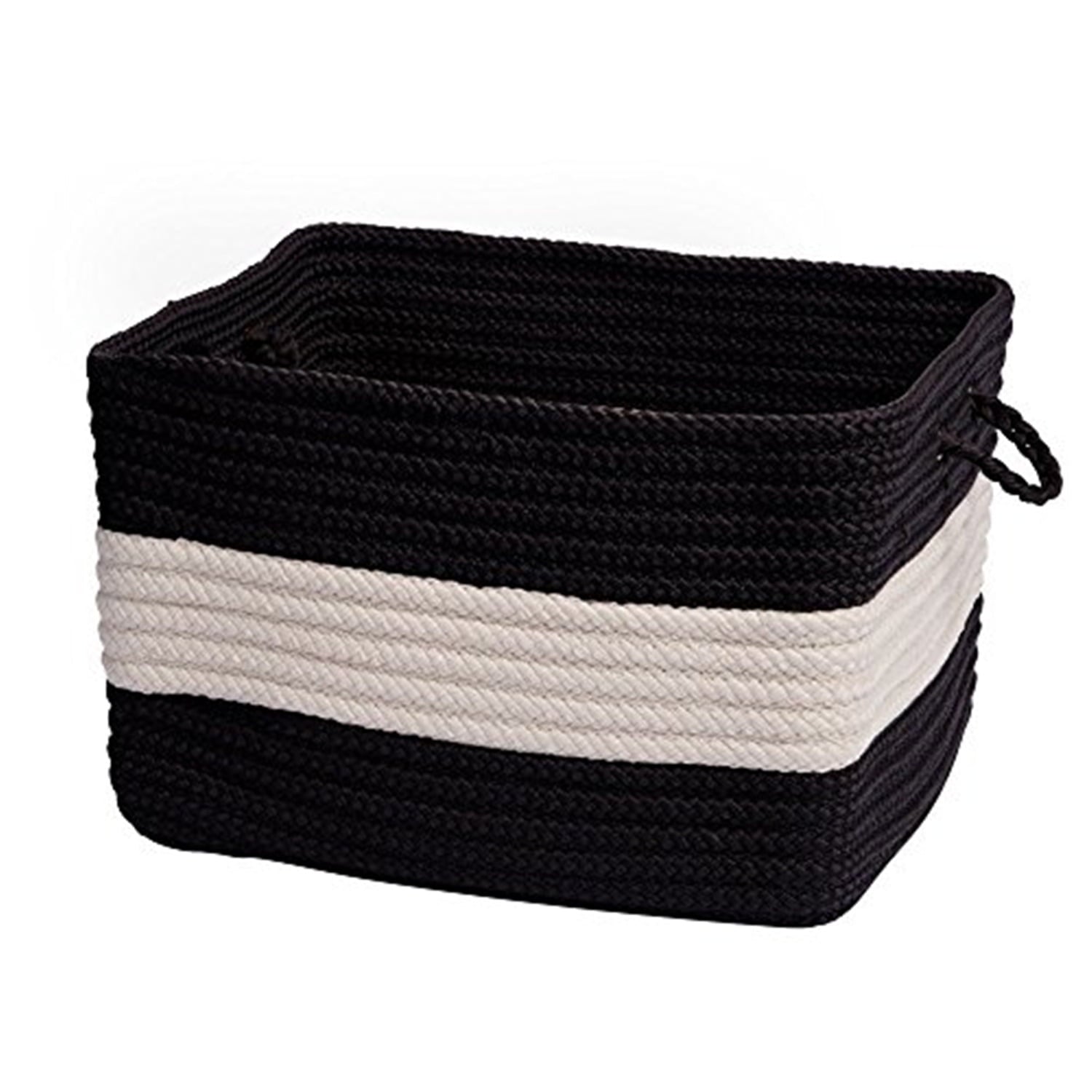Colonial Mills Rope Walk - Black/White 18&quot;X18&quot;X12&quot; Utility Basket