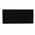 TUHOME Asteria 6 Drawer Double Dresser, Countertop, Six Drawer, Base-Black, For Bedroom