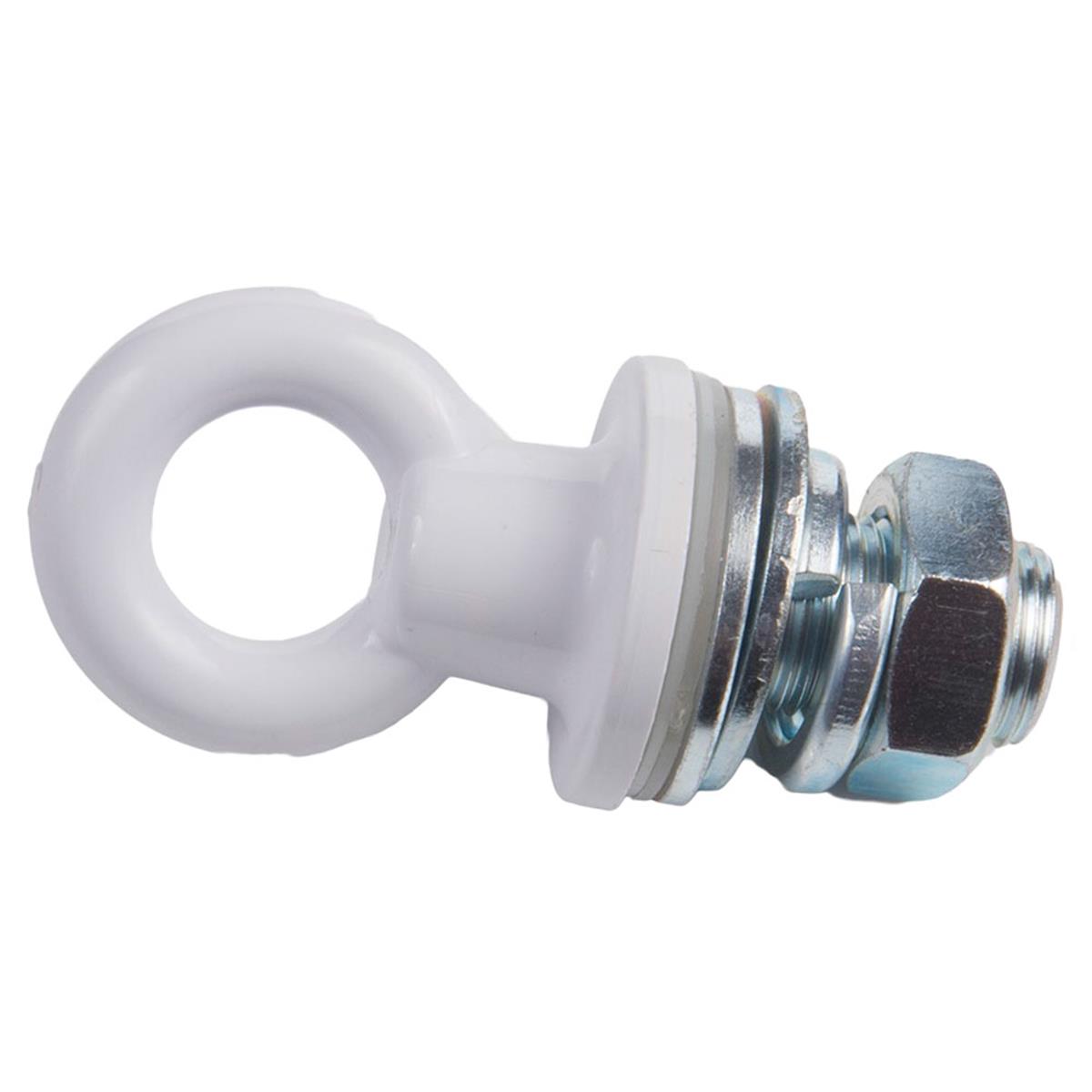 Moulded 25568300000 Vinyl Rope Eye Male Receptor Assembly - White