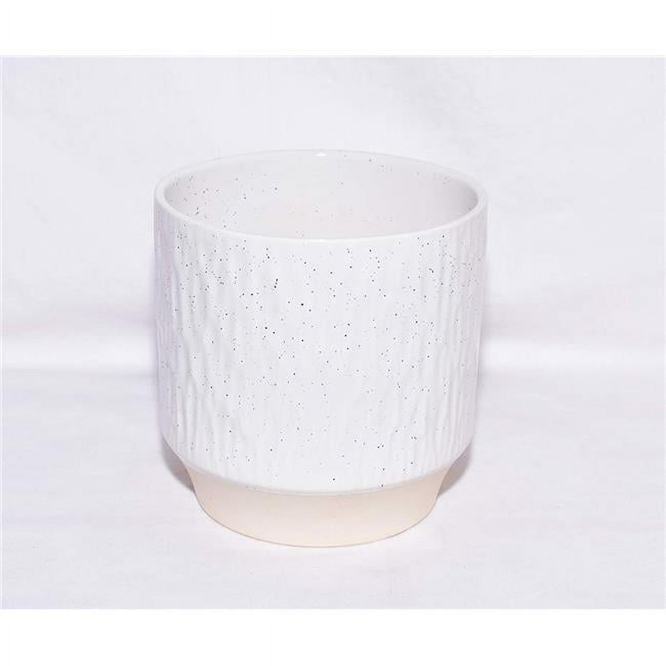 Cheungs 5660Wt Rippled Ceramic Planter  White