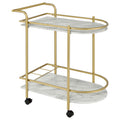 Desiree 2tier Bar Cart with Casters Gold
