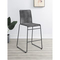 Jerome Upholstered Bar Stools with Footrest (Set of 2) Charcoal and Gunmetal