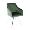 Arika Channeled Back Swivel Dining Chair Green