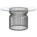 Granvia Round Glass Top Dining Table Clear and Gunmetal