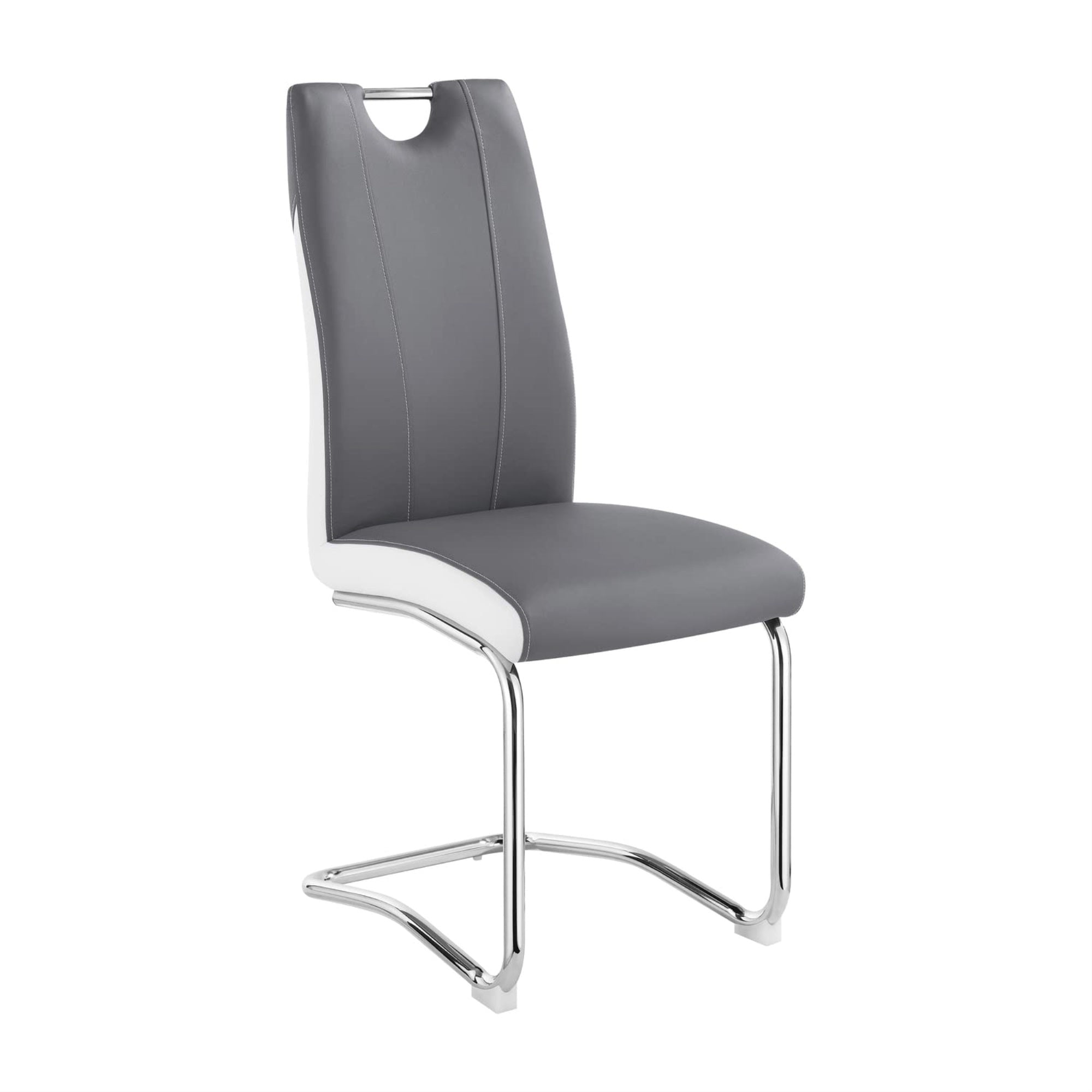 Brooklyn Upholstered Side Chairs with Sframe (Set of 4) Grey and White