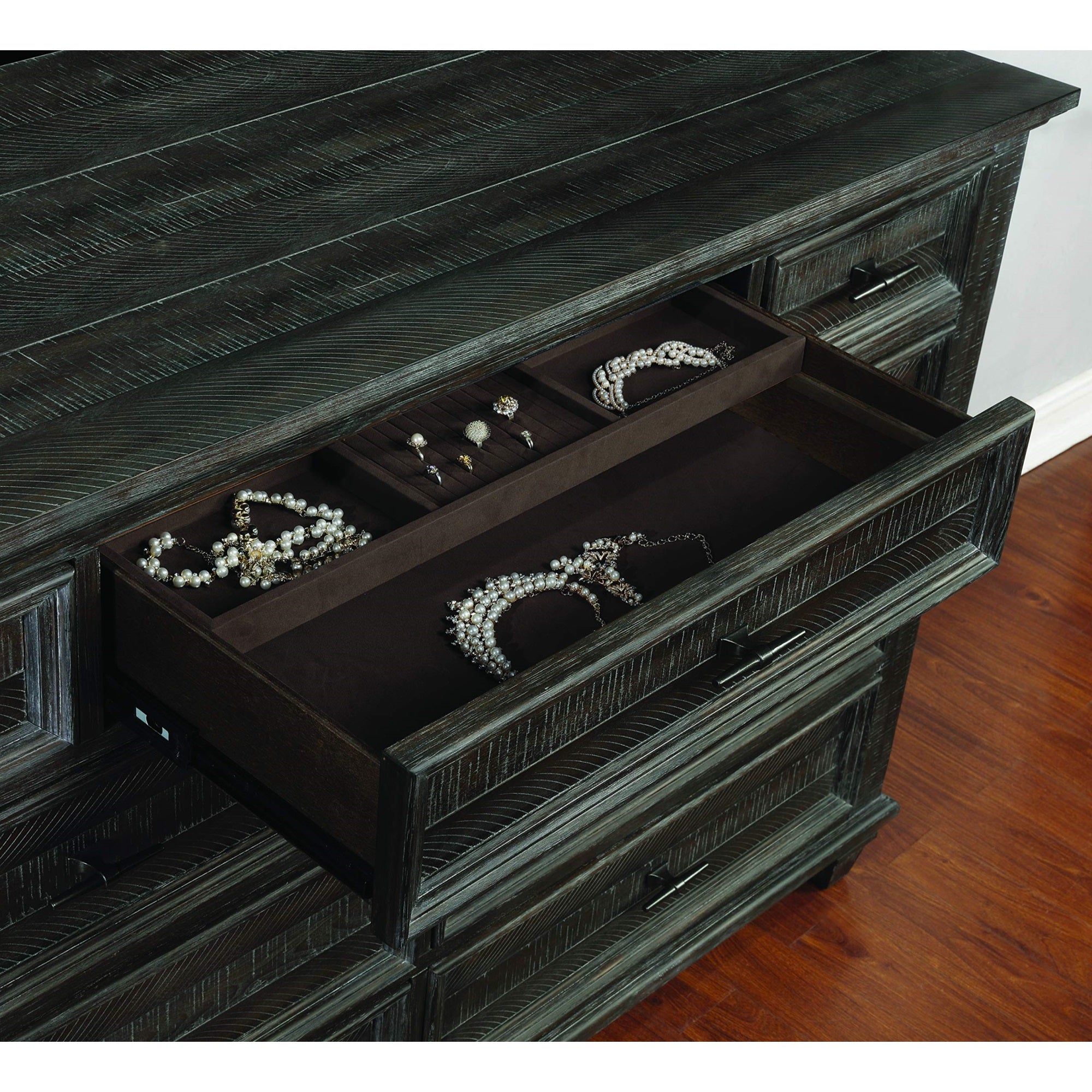 Coaster Home Furnishings Atascadero Transitional 64-inch 9-Drawer Bedroom Dresser Clothing Storage Cabinet Wide Chest of Drawers Organizer Unit Weathered Carbon 222883