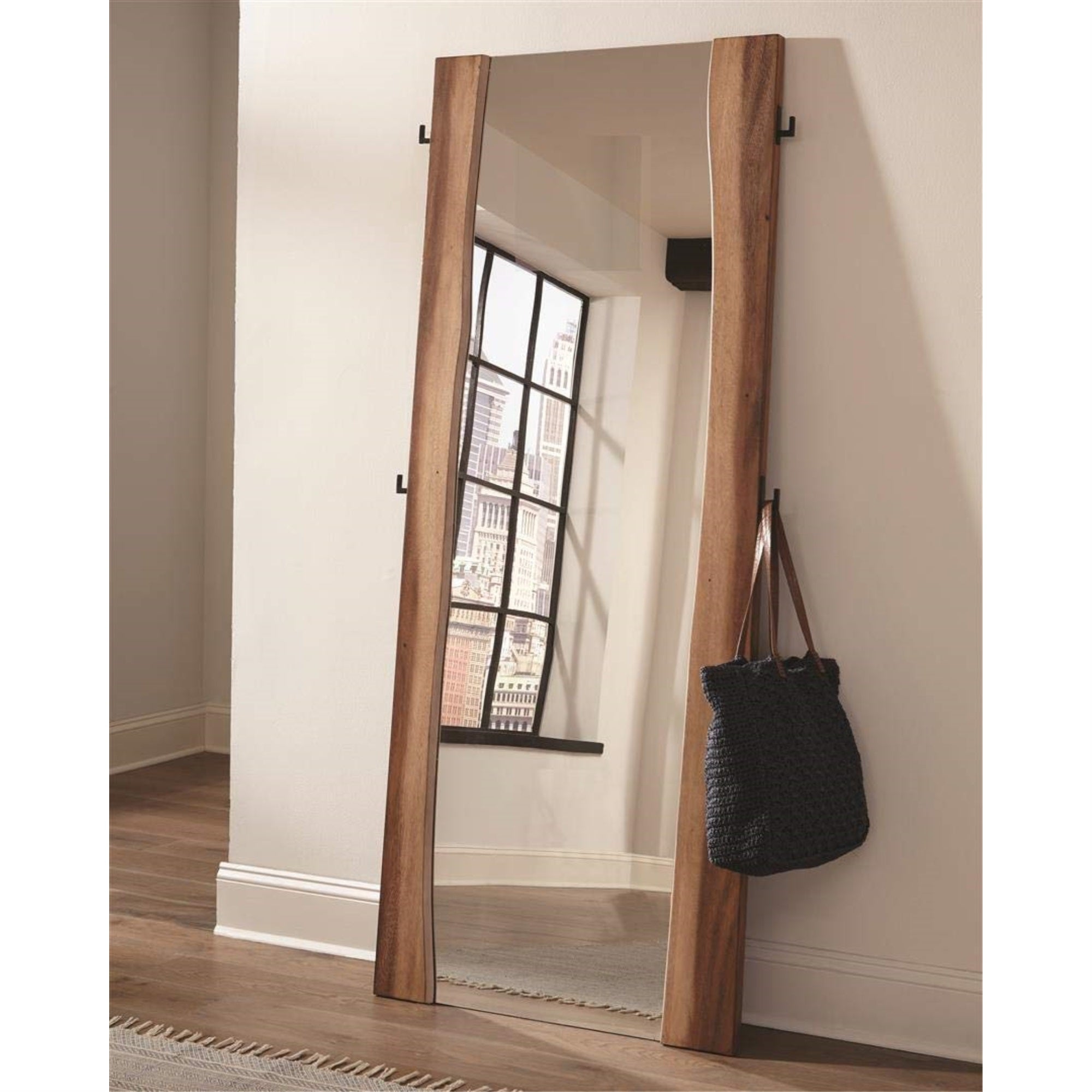 Coaster 212436 Madden Floor Mirror, Smokey Walnut/Coffee Bean