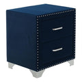 Melody 2drawer Upholstered Nightstand Pacific Blue