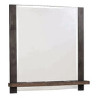 Coaster 38.5" X 39.25" Modern Wood Mirror With Jewelry Tray In Walnut