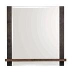 Coaster 38.5" X 39.25" Modern Wood Mirror With Jewelry Tray In Walnut