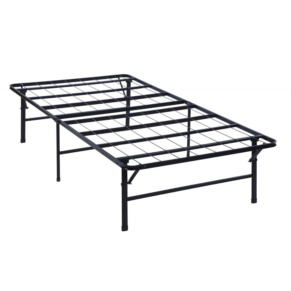 Coaster Home Furnishings Mabel 14 Inch High Eastern King Size Heavy Duty Sturdy Steel Foldable Metal Bed Frame Mattress Support Black 305957KE