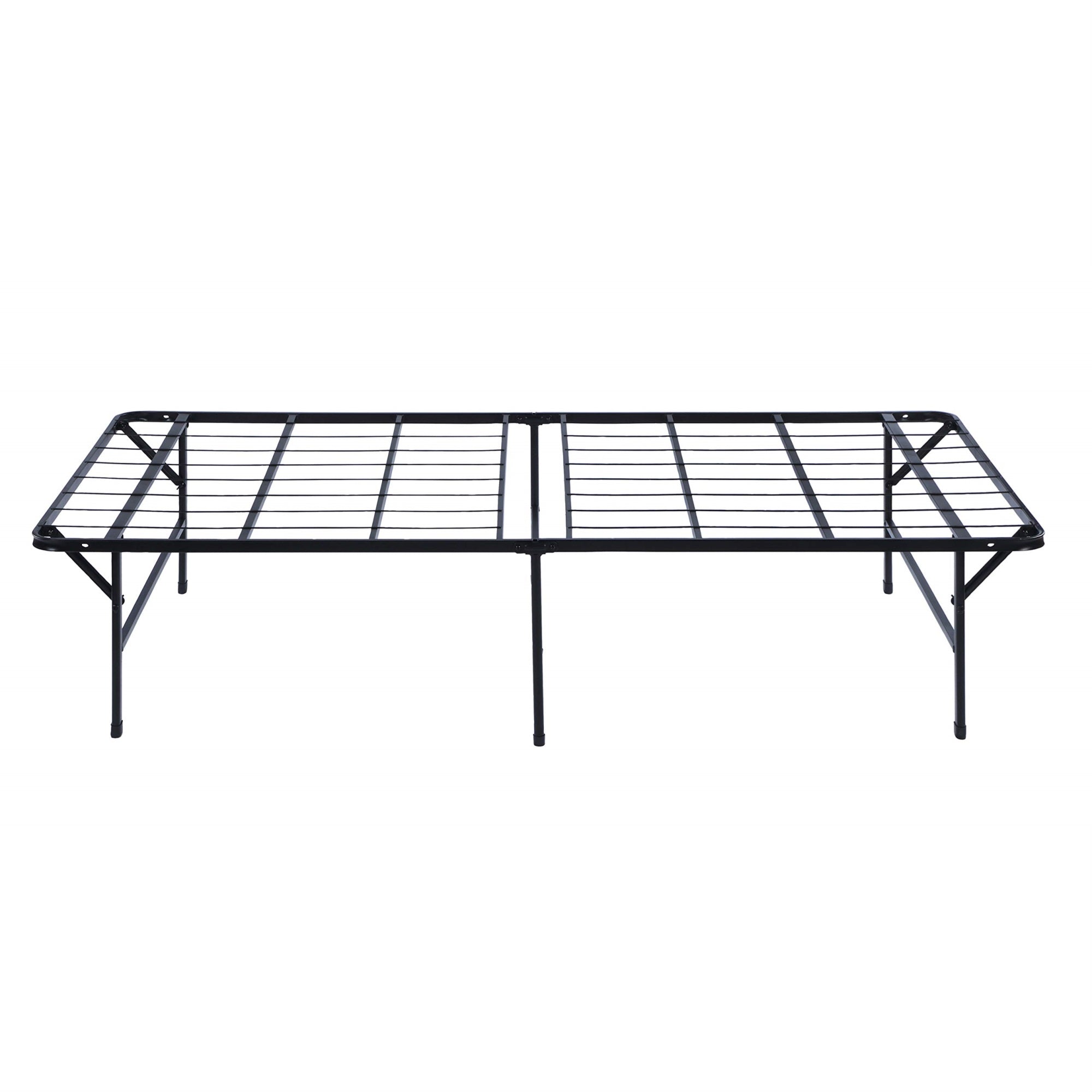 Coaster Home Furnishings Mabel 14 Inch High Eastern King Size Heavy Duty Sturdy Steel Foldable Metal Bed Frame Mattress Support Black 305957KE