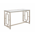 Merced Rectangle Glass Top Sofa Table Nickel