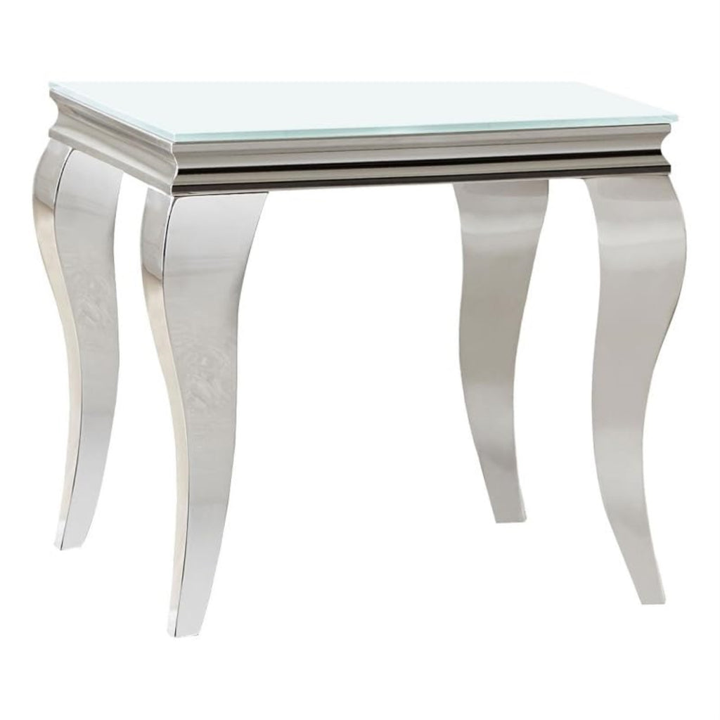 Coaster Home Furnishings Carone Square End Table White and Chrome