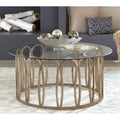 Monett Round Coffee Table Chocolate Chrome and Clear