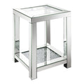 Valentina Square End Table with Glass Top Mirror