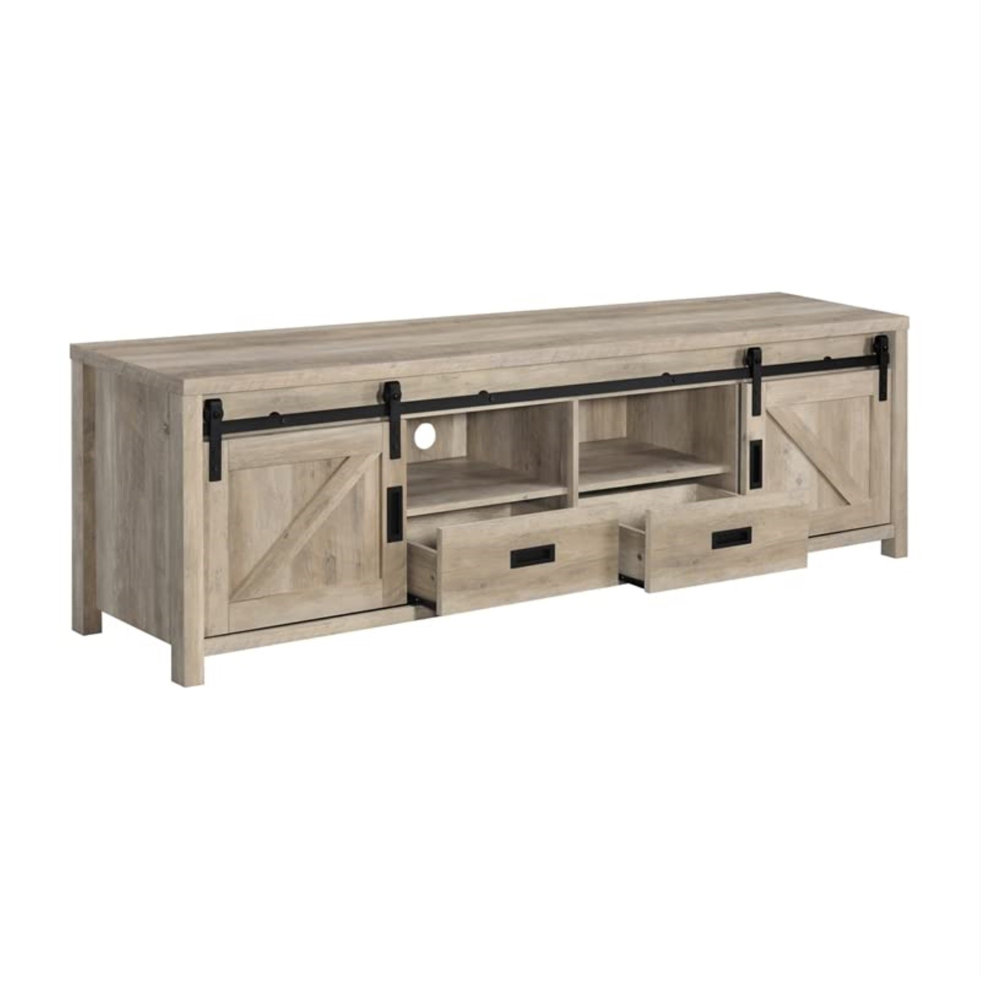 Coaster Home Furnishings Madra Rectangular TV Console with 2 Sliding Doors Antique Pine