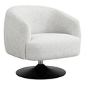 Dave Upholstered Swivel Accent Chair Beige and Matte Black