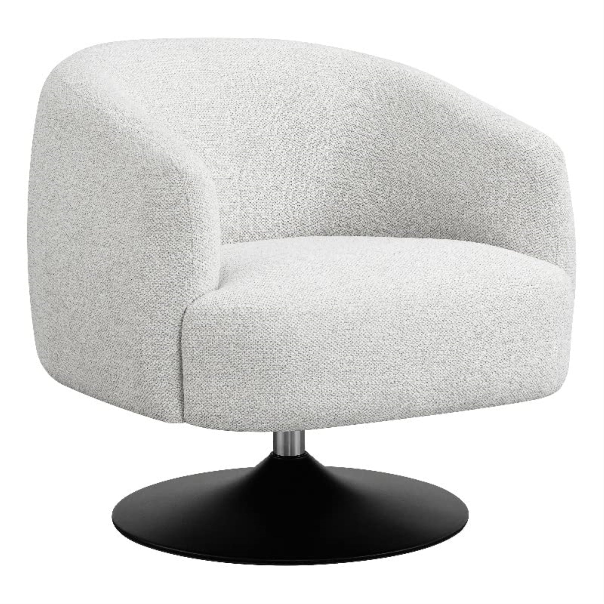Dave Upholstered Swivel Accent Chair Beige and Matte Black
