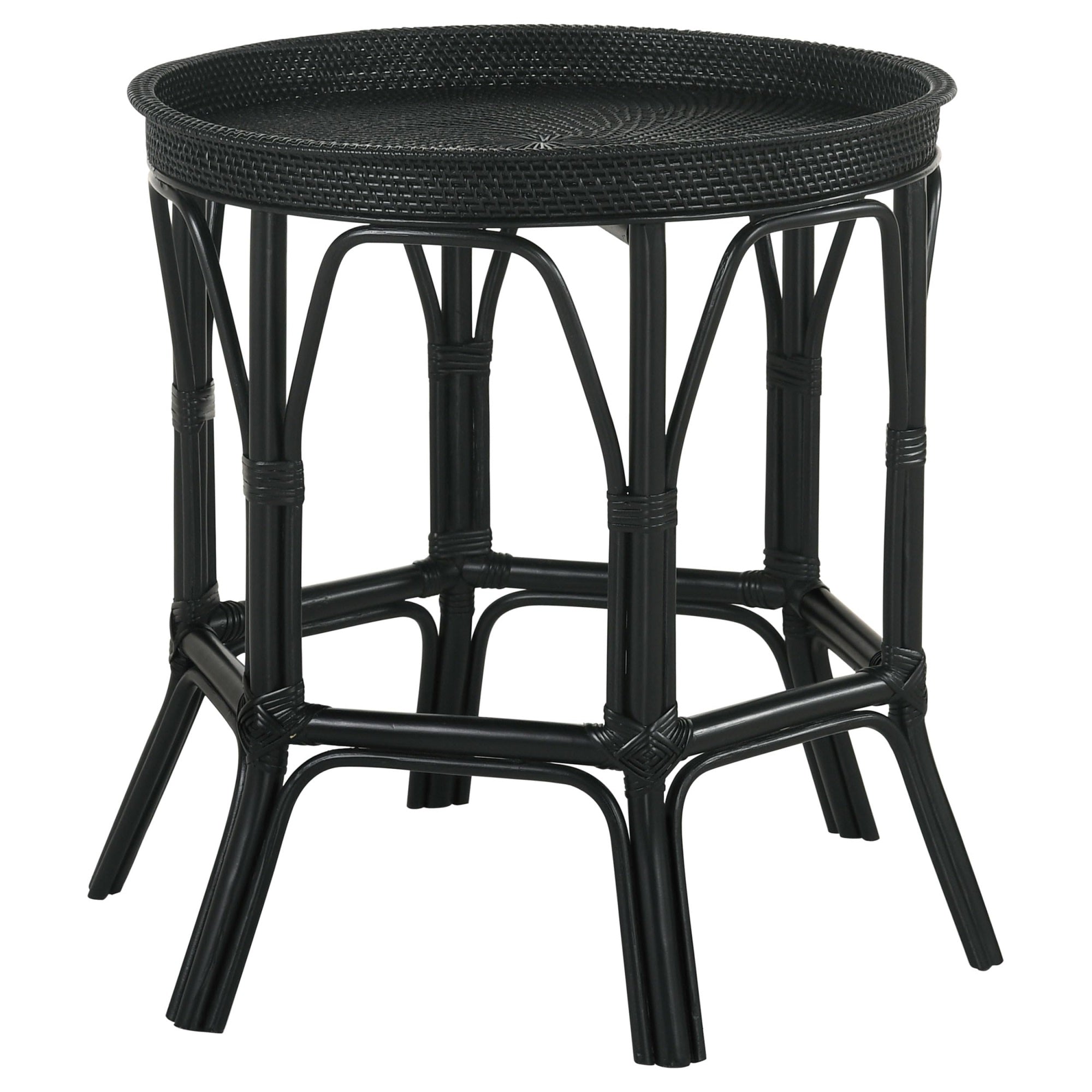 Antonio Round Rattan Tray Top Accent Table