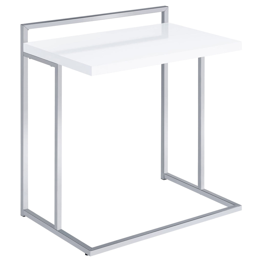 Coaster Home Furnishings Dani Rectangular Snack Table with Metal Base White and Chrome
